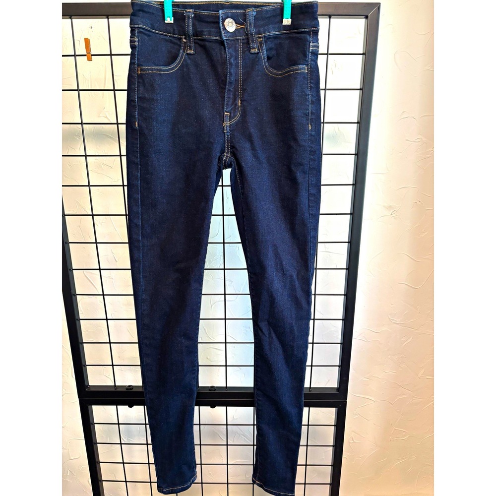 American Eagle Women's Hi-Rise Jegging Dark Wash Super Stretch Slim 5-Pocket 2